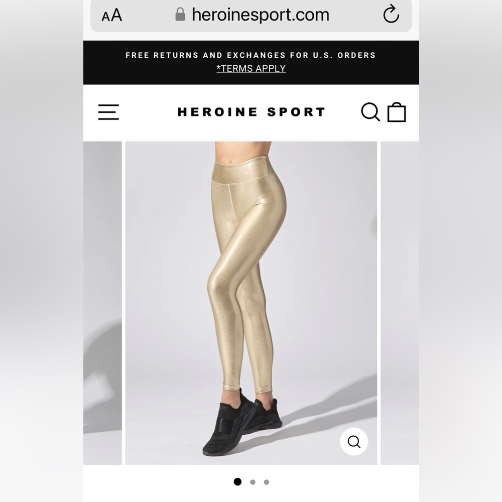 Heroine sport legging and bra set gold M